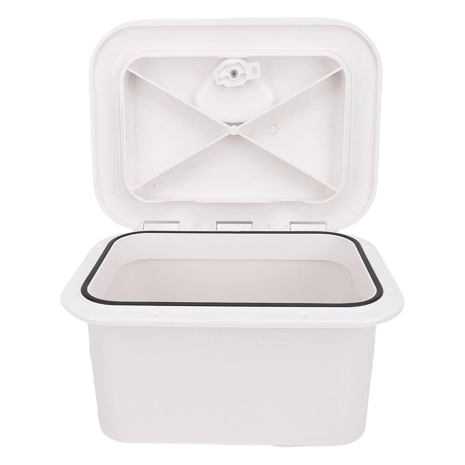 Marine Deck Storage Box with Lock, Waterproof Fishing Tackle Box for Boat, Yacht, Kayak, 270° Rotating Lid, Impact-Resistant ABS, Flush Mount for Tools, Gear, Accessories