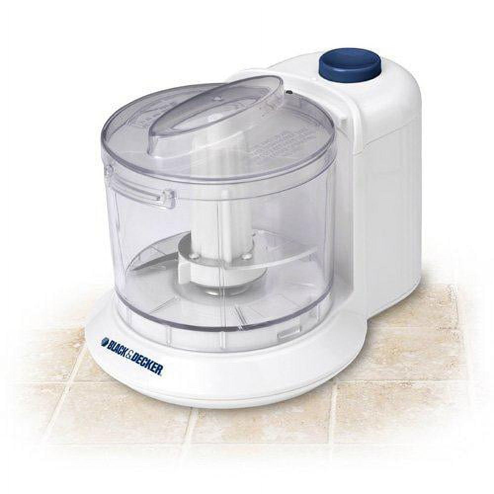 Black+Decker HC150B 1.5-Cup One-Touch Electric Food Chopper, Capacity &  Rice Cooker, 6-cup, White