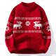 thumbnail image 3 of Suéter de cachemira de lujo de alta gama para otoño e invierno, nuevo suéter grueso y cálido para hombre, jersey navideño Harajuku coreano con ciervos, 3 of 5
