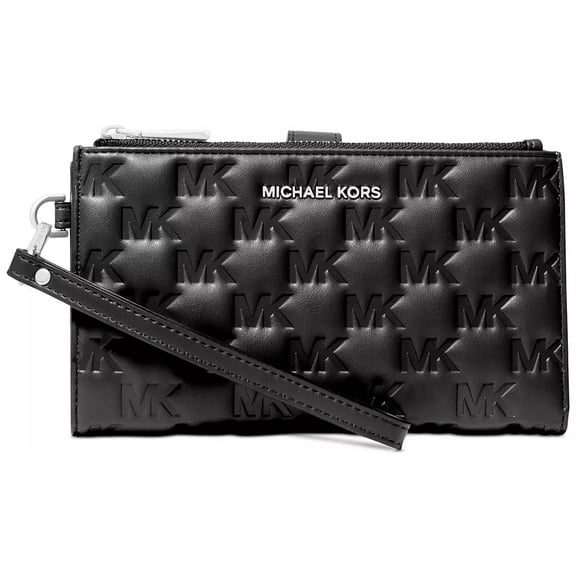 Michael Kors Women's Jet Set Travel Wallet Wristlet Napa Leather (Black)