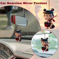 thumbnail image 2 of Nezha Design Acrylic Car Rearview Mirror Pendant, Versatile Keychain Ornament for Car, Bags, and Keys, 2 of 9