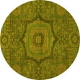 thumbnail image 1 of Ahgly Company Indoor Round Abstract Yellow Modern Area Rugs, 3' Round, 1 of 4