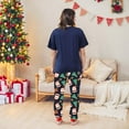 thumbnail image 5 of REORIAFEE Matching Family Christmas Pajamas Pants 2 Piece Loungewear Long Sleeve Top and Pant Santa Graphic Soft Sleepwear Blue S-2XL, 5 of 8