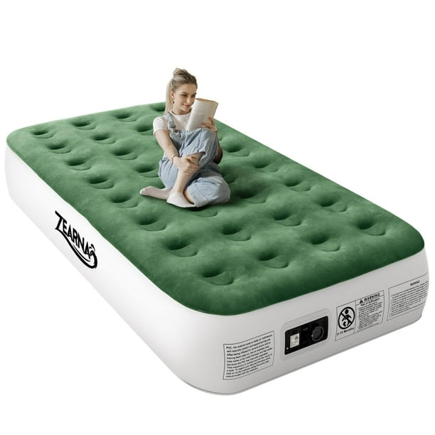Colchón inflable Zearna Upgrade Twin con bomba integrada, 550 libras
