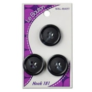 Le Bouton 7/8" 4-Hole Navy Button, 3 Count