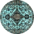 thumbnail image 1 of Ahgly Company Indoor Round Persian Light Blue Traditional Area Rugs, 8' Round, 1 of 4