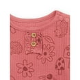thumbnail image 3 of Garanimals Baby Girl Long Sleeve Thermal Henley Ruffle Bodysuit, Sizes 0-24 Months, 3 of 4