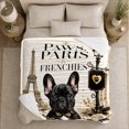 thumbnail image 5 of Paws Paris Frenchies French Bulldog Bowtie, Cozy Pet Portrait Pattern, Warm Flannel Blanket for Living Room and Bedroom, Dog Lovers Valentine's Day Gift, Pet Lover Home Decor, 5 of 9