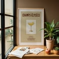 thumbnail image 3 of Champs Elysées - Illustration Cocktail Vintage Poster Typography Kitchen Decor Bar Retro Oak Framed Wall Art Print 20 x 30 inches, 3 of 59