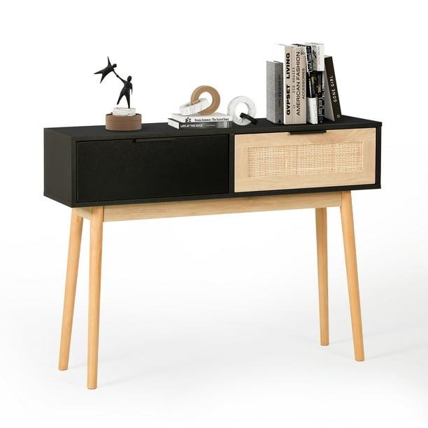LAZZO Console Table with 2 Drawers [Rattan]