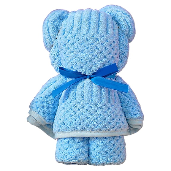 COM1950s Cute Bear Shaped Towel, Soft Absorbent Cotton Hooded Towel for Kids, Baby Shower Gift, Birthday Present for Toddler Girls Boys