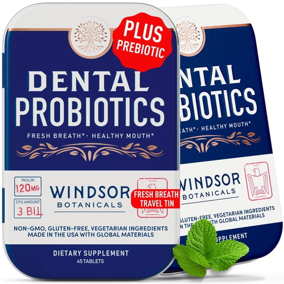 Dental Probiotics for Teeth and Gums - Oral Probiotics for Mouth Bad Breath - 3BN CFU Lactobacillus Salivarius Tablets Paracasei Rhamnosus Streptococcus - 90 Chewable Dental Pro