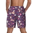 thumbnail image 3 of Kdxio Cute Squirrel Floral Print Men's Swim Trunks with Compression Liner 7 Inch Inseam Quick Dry Swim Shorts, 3 of 7