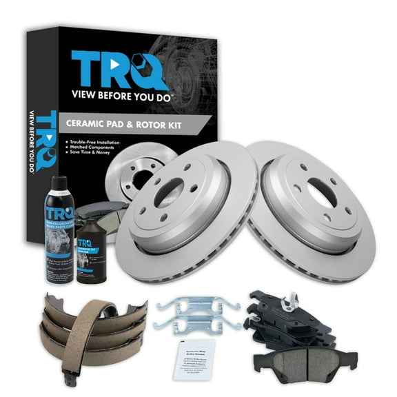 TRQ Rear Brake Pad & Rotor Kit BKA35013 Fits Select 2011-2019 Dodge Durango , 2011-2019 Jeep Grand Cherokee