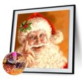 thumbnail image 2 of Cuadros Decorativos Navidad Santa Claus Rhinestone dibujo arte completo redondo taladro diamante imagen Likrtyny embutido en tela, 2 of 9