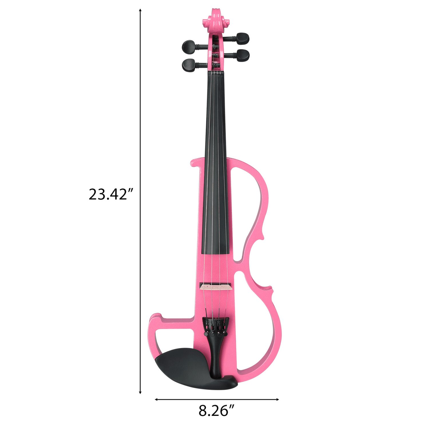 Hassch 4/4 Full Size Electric Violin – Silent Electric Violin with Case, Bow, Rosin, Headphones and Connecting Line for Beginners - Pink