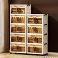 3/4/5-Tier Stackable Storage Box with Lid & Wheels, Foldable Storage ...