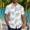 thumbnail image 2 of VBTAPA Big and Tall Button Down Shirt for Men Short Sleeve Casual Beach Shirt Men Tropical Aloha Shirts Hawaii Party Tops Lightning Sales Gray L, 2 of 7