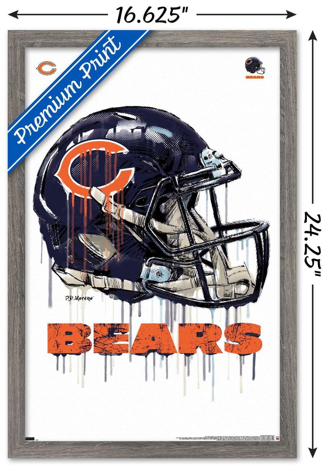NFL Chicago Bears - Drip Helmet 20 Wall Poster, 22.375" x 34"