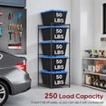 thumbnail image 6 of BestOffice 5-Tier Tote Storage Rack Wire Storage Shelving Unit Metal Rack Organizer Garage Storage System for 27 Gallon Bins 18"-20.6" Width Compatible for Garage Pantry Kitchen Basement, Black, 6 of 9