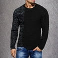 thumbnail image 2 of IROINNID Men's Sweater Round Neck Long Sleeve Jumper Mid-Length Color Block Leisure Pullover Autumn Winter Patchwork Color Low Sweater, 2 of 6