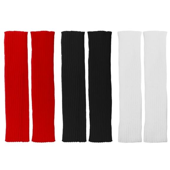 TEHAUX 3 Pairs Ribbed Knit Leg Warmers Socks Acrylic Wool Blend Winter Accessories for Women Girls Cozy Warm