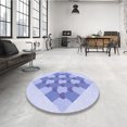thumbnail image 4 of Ahgly Company Machine Washable Indoor Round Transitional Heavenly Blue Area Rugs, 5' Round, 4 of 7