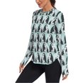 thumbnail image 2 of FORMRS Womens Long Sleeve Shirts UPF 50+ Sun Protection Quick Dry Fishing Hiking Tops, Size S-2XL, Green Penguins Pattern, 2 of 8