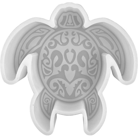 Turtle with Tribal Print Freshie Silicone Mold  Size 4" Wide x 2" Long x 1" Deep  Sea Turtle  Tribal Turtle Mold for Freshie, Soap, Resin, Candles for Aroma Beads Heat Resistant