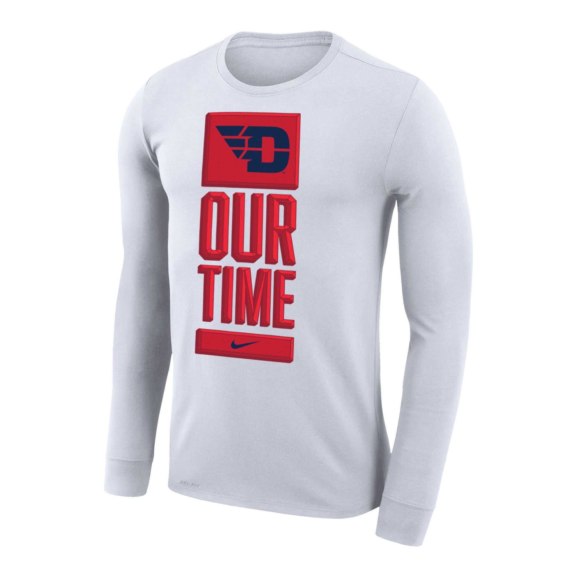 arco conocido encuesta Men's Nike White Dayton Flyers Basketball Our Time Bench Legend Long Sleeve  Performance T-Shirt - Walmart.com