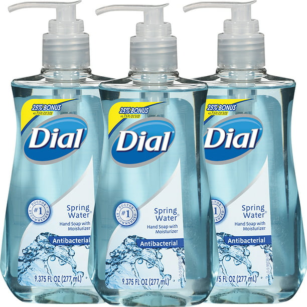 (3 Pack) Dial Antibacterial Liquid Hand Soap with Moisturizer, Spring