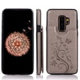 thumbnail image 4 of Asuwish Compatible with Samsung Galaxy S9 Plus Wallet Phone Case Tempered Glass Screen Protector and Flower PU Leather Credit Card Holder Stand Cell Cover for S9+ 9S 9+ S 9 9plus S9plus Women Grey, 4 of 6