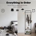 thumbnail image 4 of 19.7" Black Coat & Hat Rack Free Standing Storage for Entryways Halls, 4 of 9