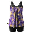 thumbnail image 5 of Nrmvnmi Tankini Swimsuits for Women 2 Piece Bathing Suits Floral Prints Round Neck Swim Tank Top with Boy Shorts Modest Swimwear Mothers Day Gifts, 5 of 5