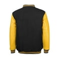 thumbnail image 2 of Men's Classic Snap Button Vintage Baseball Letterman Varsity Jacket (Black Yellow, XS), 2 of 2
