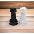 thumbnail image 2 of Ceramic Black White Rook Chess Piece Salt Pepper Shakers Gift 2.75", 2 of 3