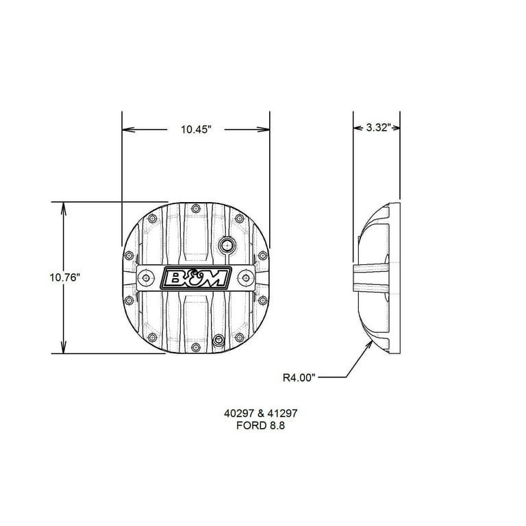 B&M Rear End Support Cover Ford 8.8 Cast Aluminum
