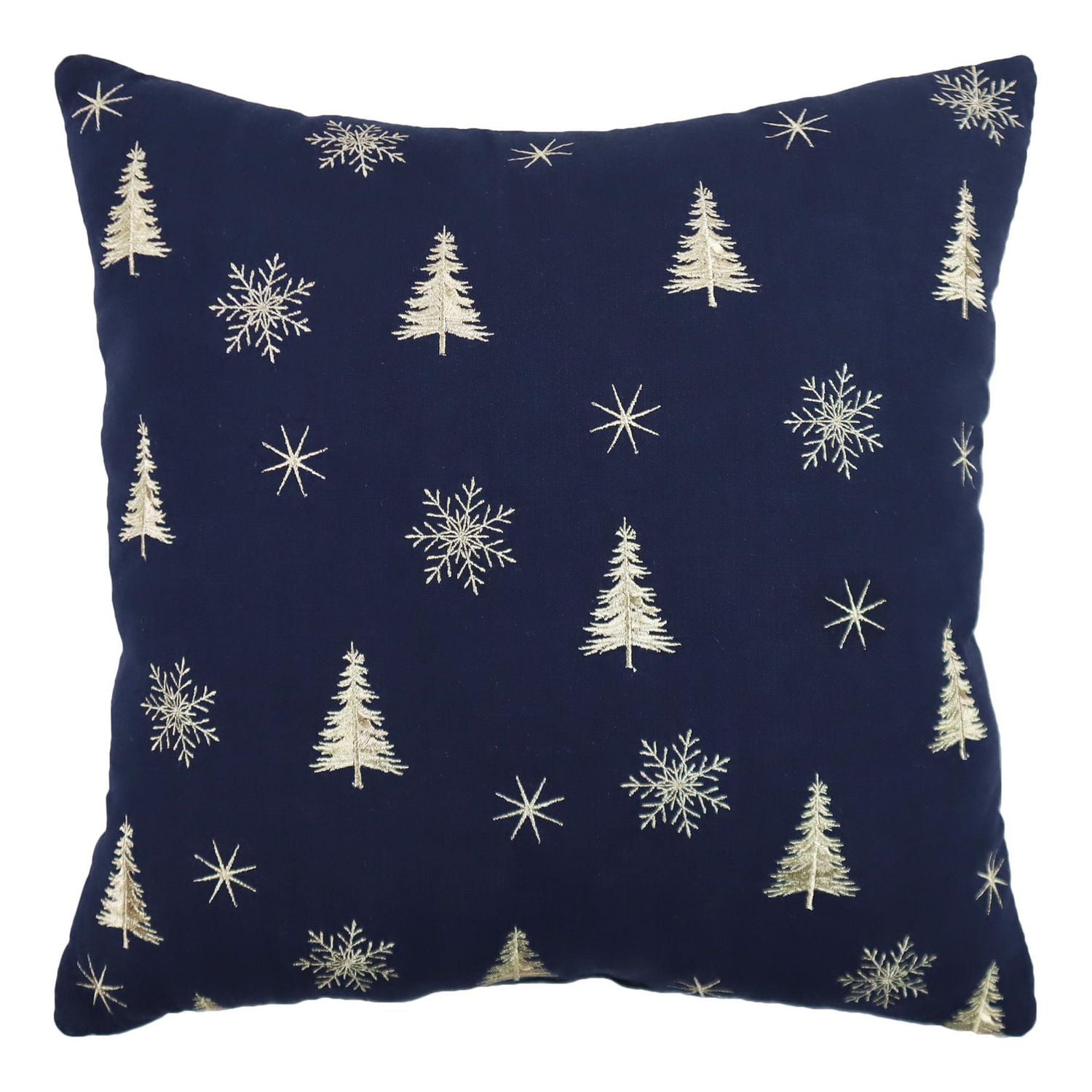 Holiday Time Décor Cushion 18x18 inch Trees Snowflakes Cushion