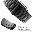 thumbnail image 4 of For Apple Watch 41 38 MM Replacement Band, SOATUTO Solid Stainless Steel Link Bracelet Replacement Band Strap with Durable Folding Clasp for Apple Watch Series 8 7 41mm 6 5 4 3 2 1 SE 38 40MM - Black, 4 of 6