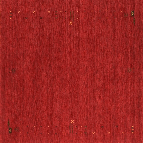 Ahgly Company Indoor Square Abstract Orange Contemporary Area Rugs, 3' Square