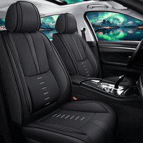 DIKSOAKR 2 Front Car Seat Covers Fit for Volkswagen VW Tiguan 2009-2024 Faux Leather Seat Cushion with Airbag Compatible Automotive Interior Accessories (Black)