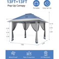 thumbnail image 4 of Riedhoff 13x13ft Pop up Gazebo with Mosquito Net & Double Roof for Patio Backyard Garden,Navy Blue, 4 of 7