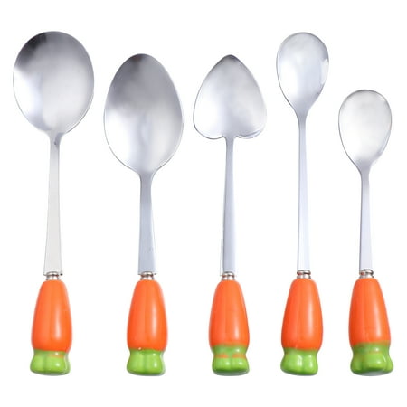 

5pcs Coffee Spoon Dessert Spoon Stainless Steel Stirring Spoon Drink Spoon