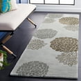 thumbnail image 3 of SAFAVIEH Soho Brisbane Floral Wool Runner Rug, Light Grey, 2'6" x 12', 3 of 10