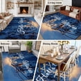thumbnail image 5 of Navy Blue Christmas Area Rugs 8'x10', Washable Small Throw Rugs for Living Room Patio, Xmas Tree Snowflake Winter Forest Indoor Outdoor Rug Non-Slip Low Pile Carpet Runner Reversible Floor Mats, 5 of 8