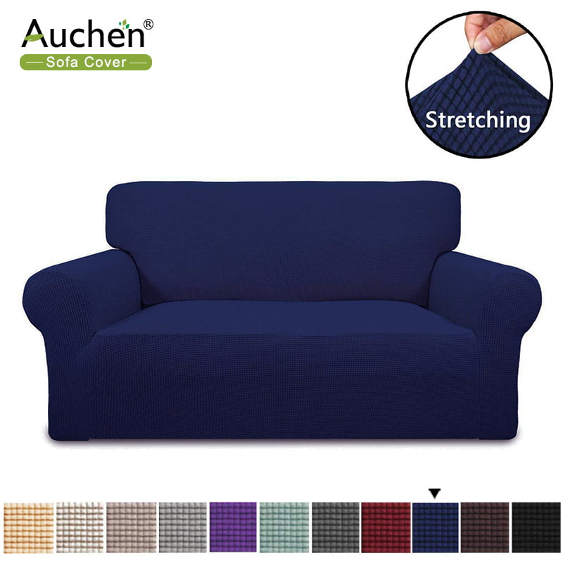 PureFit Stretch Sofa Slipcover Sofa, Peacock Blue Spandex Jacquard Non Slip Soft Couch Sofa Cover Washable Furniture Protector with Non Skid Foam and Elastic Bottom for Kids