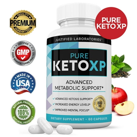 Pure Keto XP Pills Advanced BHB Boost Ketogenic Supplement Exogenous Ketones for Men Women 60 Capsules 1 Bottle