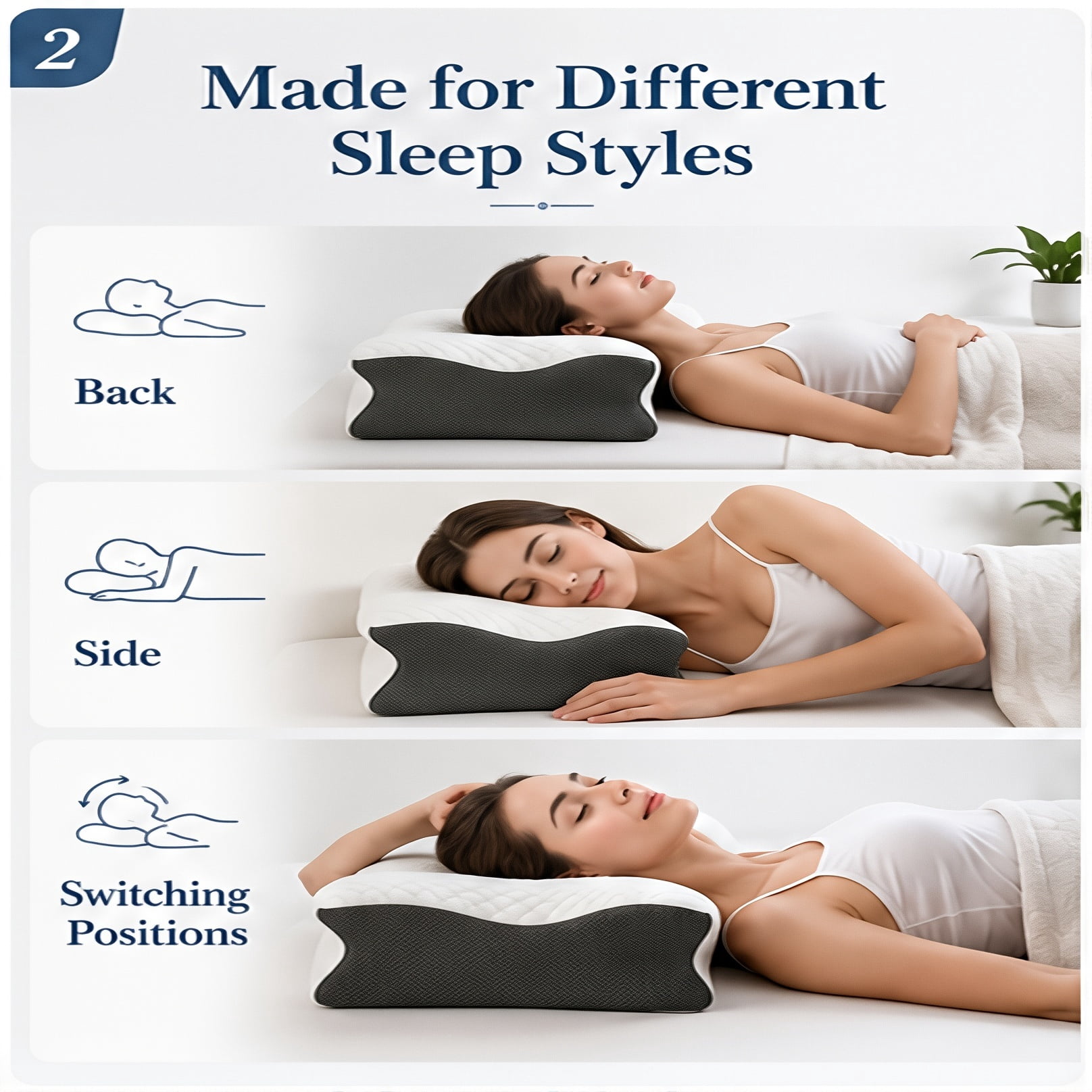 Doreve Cloudfaser Pillow, Doreve Cloudfaser Pro Pillow, Ergonomic Butterfly Support Structure with Aligned Comfort Design, Breathable Constant-Temperature Material, Ideal for Desk Work Use