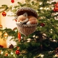 thumbnail image 4 of romoty 3D Resin Sleeping Red Fox Christmas Tree Ornament, Woodland Fox in Acorn Nut Shell Hanging Figurine for Holiday Home Decor, 4 of 6