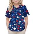 thumbnail image 6 of MKOSPLRT Independence Day Kids Tops Short Sleeve Button Down Shirts Funny Stars Striped Print T Shirts Cute Holiday Party Tee Shirts, 6 of 9